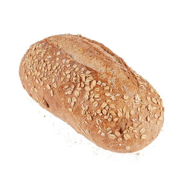 Artisan 525 g oval bread with a rustic oatmeal finish