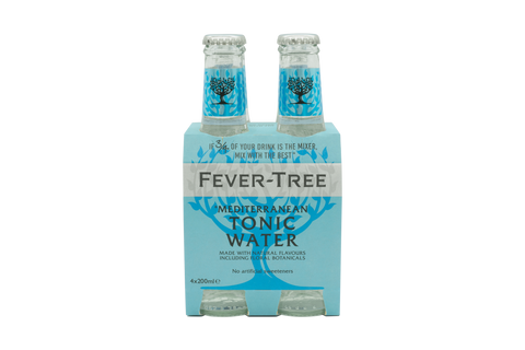 Four bottles 200 ml each of Fever-Tree Mediterranean Tonic Water. No artificial sweeteners.
