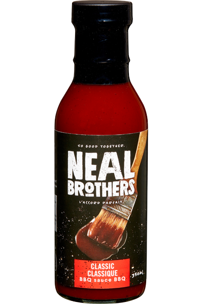 A 350 ml glass jar of Neal Brothers Classic BBQ Sauce.