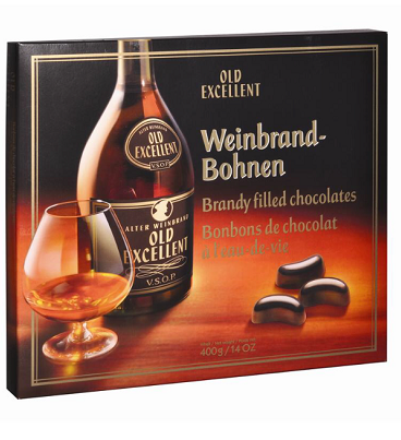 400 gram box of Old Excellent Brandy Filled Chocolates