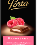 100 gram Porta milk chocolate bar with raspberry flavoured filling