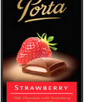 100 gram Porta milk chocolate bar with strawberry flavoured filling