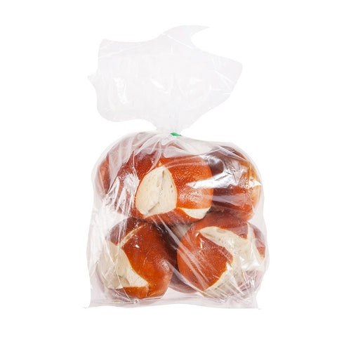 Six pack bag of pretzel dinner rolls.