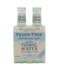 Four 200 ml bottles of Fever-Tree Light Indian Tonic Water.