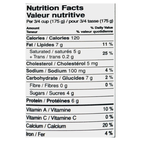 Saugeen Country Nutritional Facts Image