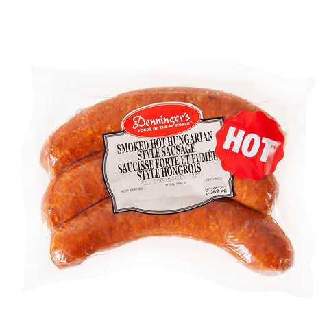 350 gram package Smoked Hot Hungarian Sausages