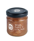 114 gram glass jar of Snowdonia pear date and cognac chutney.