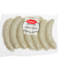 750 gram package of Denninger's Spinach Cooked Sausage. 7 pieces in a pack. Made with Ontario Pork and Veal.