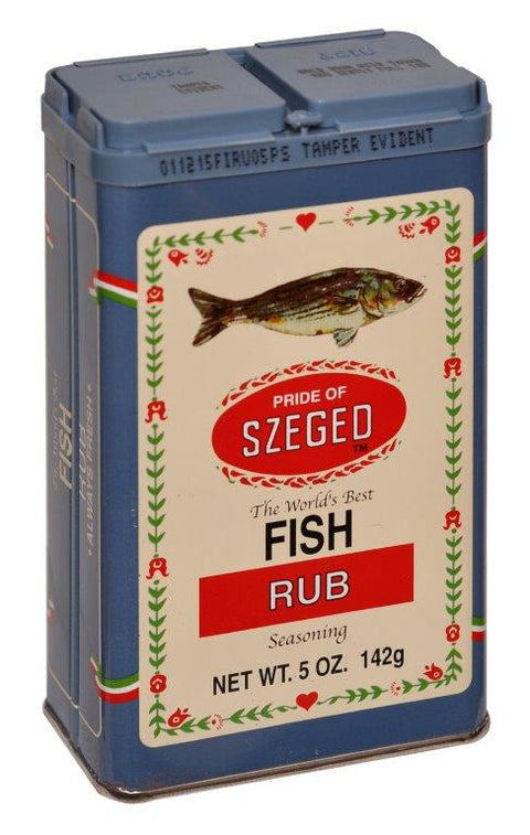 142 gram tin of Pride of Szeged Fish Rub.
