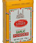 142 gram tin of Pride of Szeged Garlic Powder.