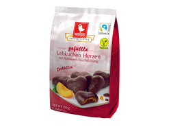 150 gram bag of Weiss Jam filled gingerbread hearts. Imported from Germany