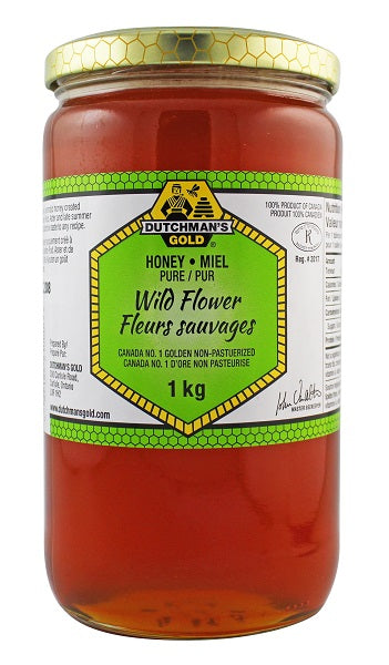 1 kg glass jar Dutchman's Gold Wild Flower  Honey