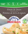 454 gram bag of frozen Supreme Pierogies  Potato and Onion. Vegan Plant Based.